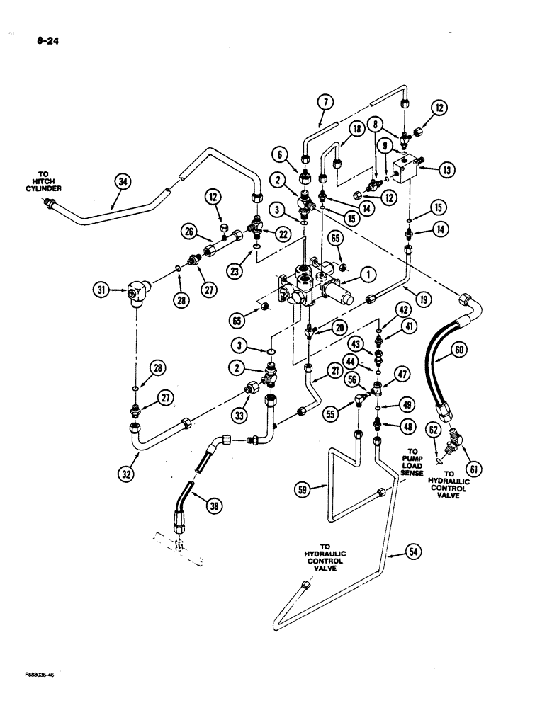 Схема запчастей Case IH 9170 - (8-24) - THREE POINT HITCH HYDRAULICS (08) - HYDRAULICS