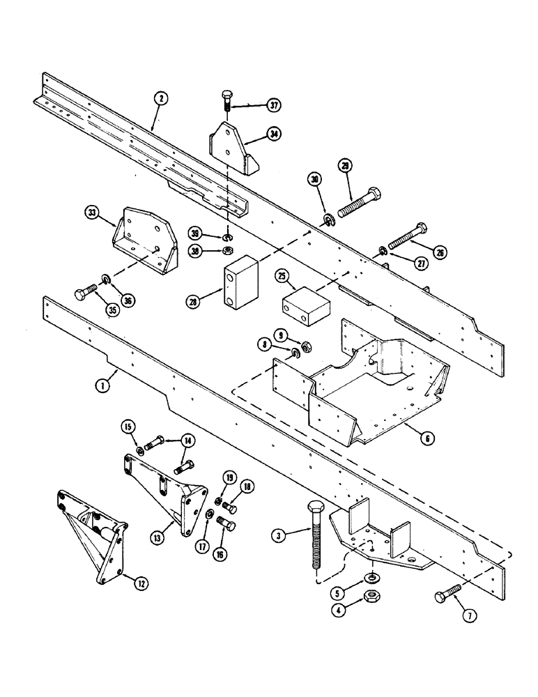 Схема запчастей Case IH 2870 - (322) - CHASSIS SILLS (09) - CHASSIS/ATTACHMENTS