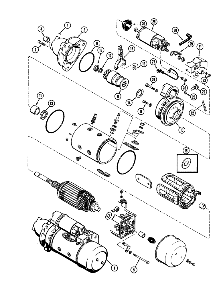 Схема запчастей Case IH 2090 - (4-124) - A162469 STARTER ASSEMBLY, P.I.N. 9907663 AND AFTER (04) - ELECTRICAL SYSTEMS