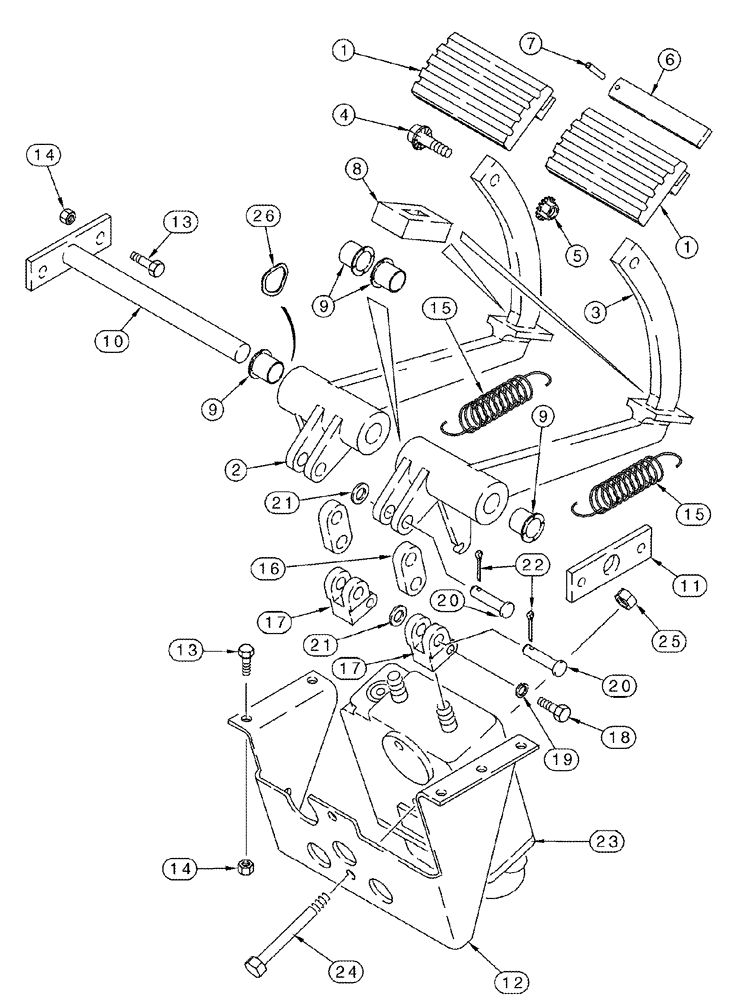 Схема запчастей Case IH 2366 - (07-01) - CONTROLS - BRAKES, MASTER (5.1) - BRAKES