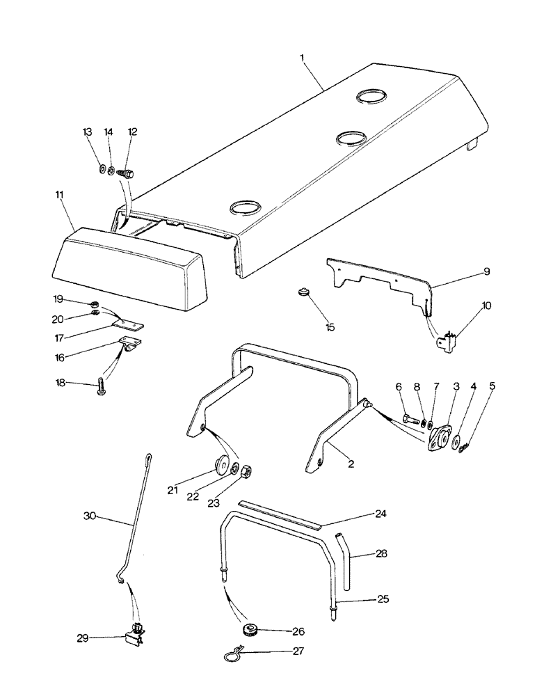 Схема запчастей Case IH 1290 - (N-07) - ENGINE HOOD & HINGE, 1290 P.I.N. 11054201 & AFTER, 1390 P.I.N. 11127048 & AFTER (08) - SHEET METAL