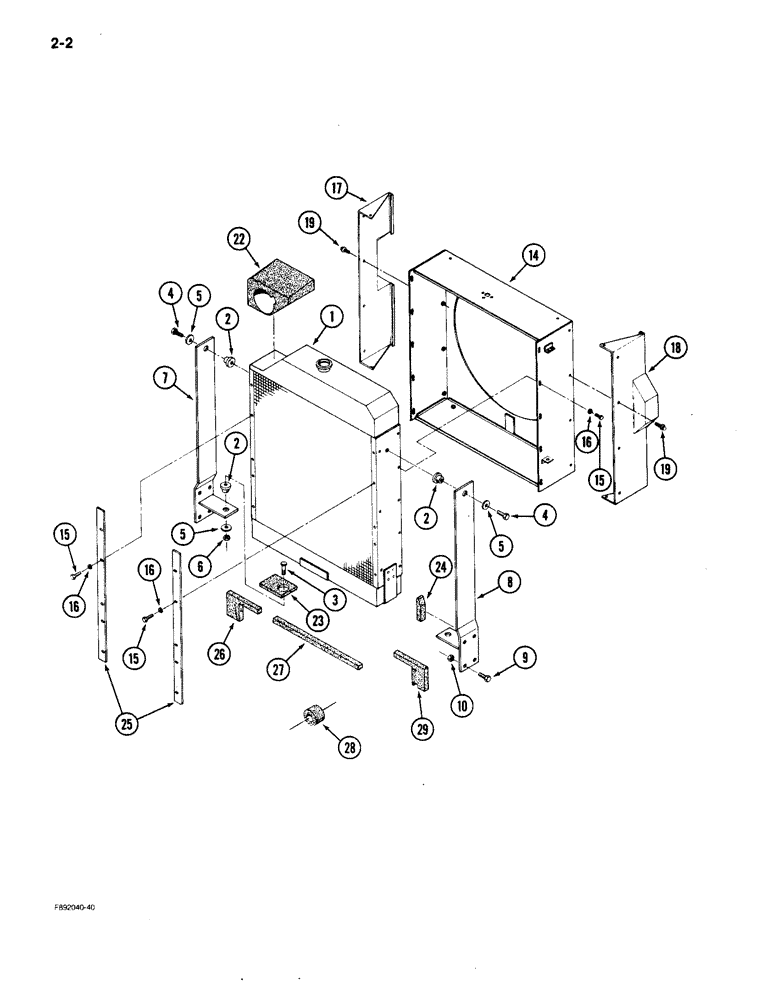 Схема запчастей Case IH 9150 - (2-02) - RADIATOR MOUNTING (02) - ENGINE