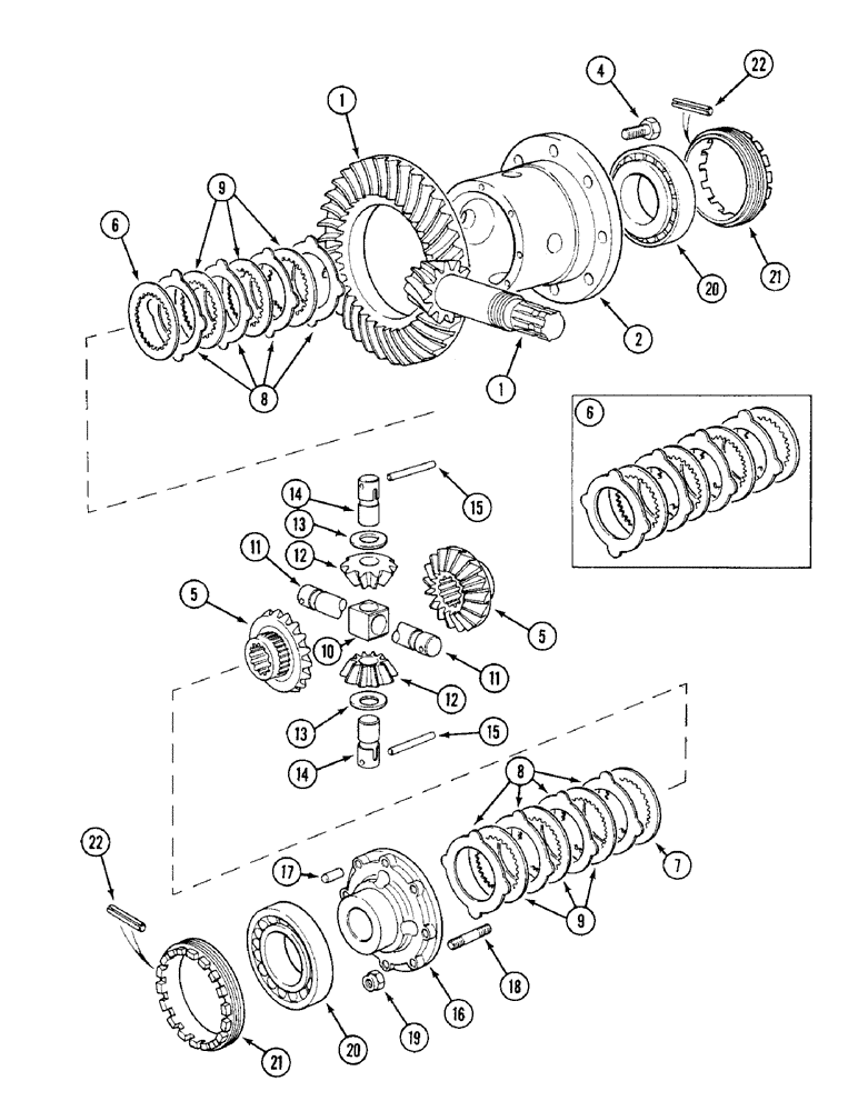 Схема запчастей Case IH 1394 - (5-162) - FRONT AXLE DIFFERENTIAL, MFD TRACTORS PRIOR TO P.I.N. 11503001 (05) - STEERING