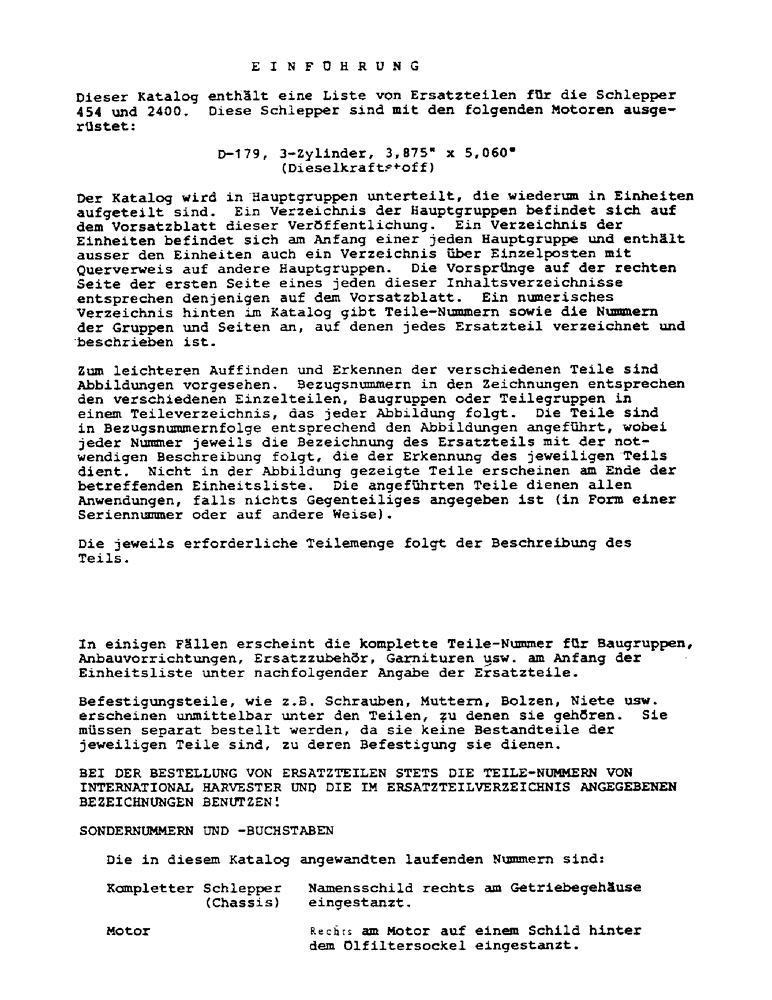 Схема запчастей Case IH 2400 - (0-C) - INTRODUCTION (00) - GENERAL