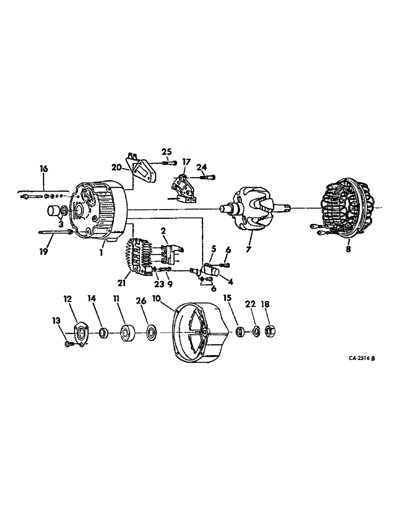 Схема запчастей Case IH 715 - (08-08) - ELECTRICAL, ALTERNATOR GENERATOR, SERIAL NO. 24121 AND BELOW (06) - ELECTRICAL