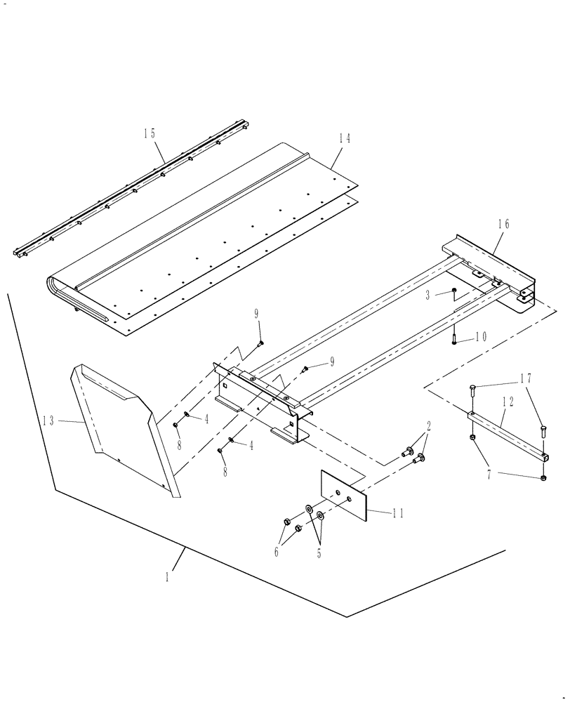 Схема запчастей Case IH DHX362 - (20.02.05) - DECK EXTENSION, LH OR RH (12) - MAIN FRAME