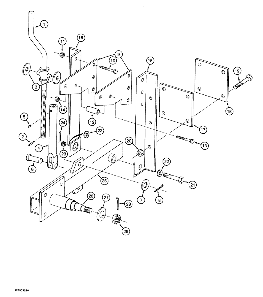 Схема запчастей Case IH 5700 - (9-132) - GAUGE WHEEL MOUNTING, CRANK ADJUSTABLE TYPE, ALL DIRECT MOUNTED MODELS (18) - MISCELLANEOUS