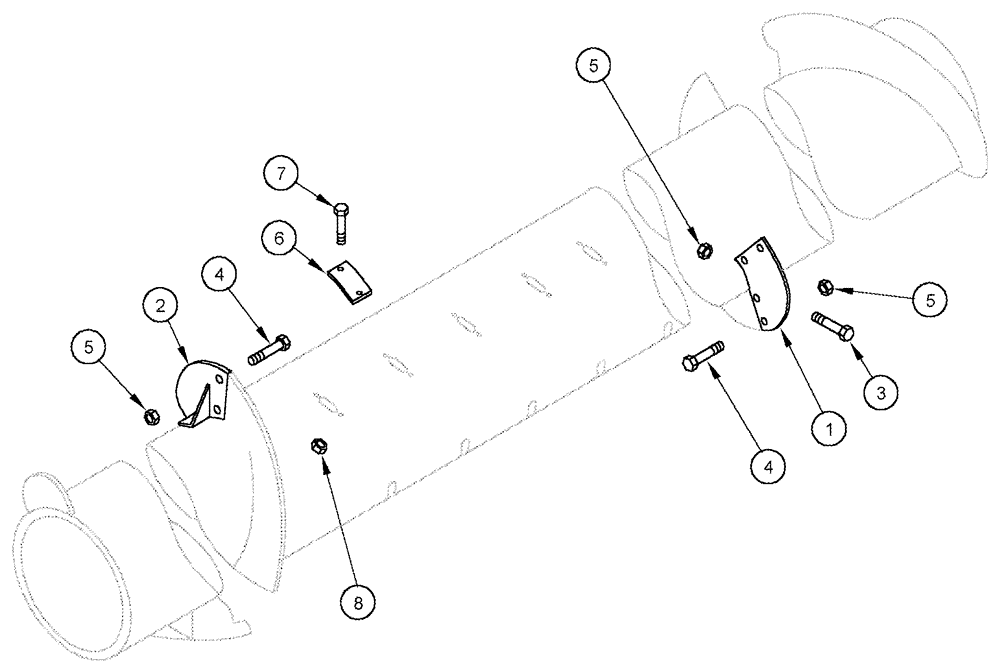 Схема запчастей Case IH 1020 - (09C-04) - FLIGHT EXTENSION SHORT - 22.5, 25.0 AND 30.0 FOOT HEADERS (09) - CHASSIS/ATTACHMENTS