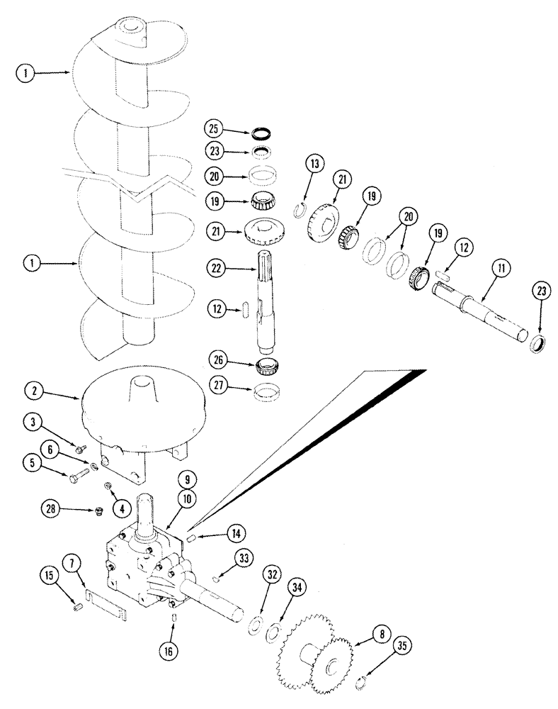 Схема запчастей Case IH 2344 - (09E-08) - AUGER, UNLOADER - GRAIN TANK, LOWER (17) - GRAIN TANK & UNLOADER