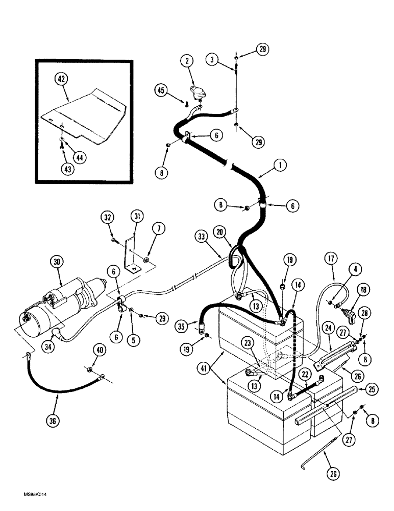 Схема запчастей Case IH 9350 - (4-36) - BATTERIES AND CABLES (04) - ELECTRICAL SYSTEMS