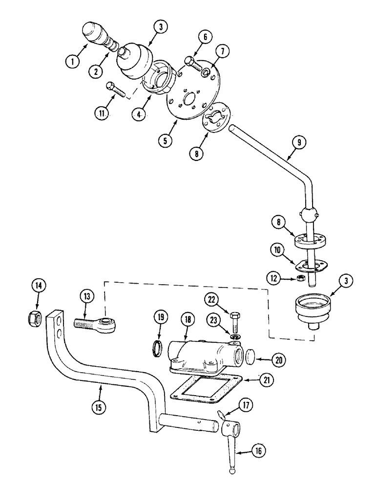 Схема запчастей Case IH 1594 - (6-164) - GEAR SHIFT LEVER - SYNCHROMESH, TRACTORS WITH CAB (06) - POWER TRAIN