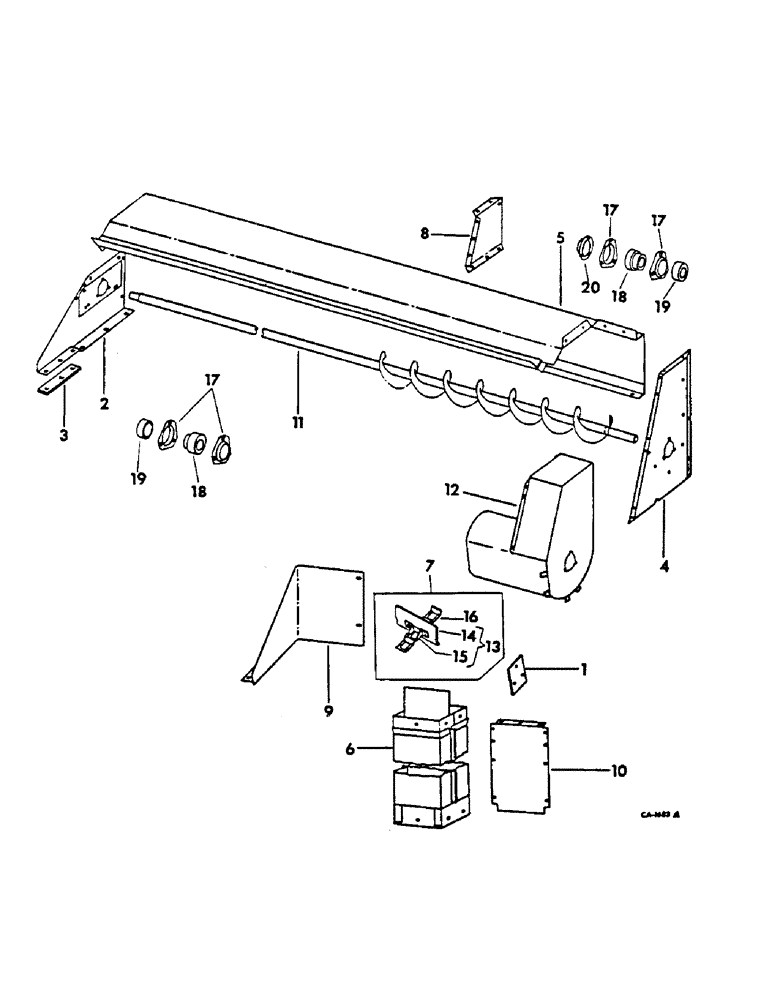 Схема запчастей Case IH 615 - (26-04) - GRAIN TANK, GRAIN TANK RAISED LEVELING AUGER Grain Tank