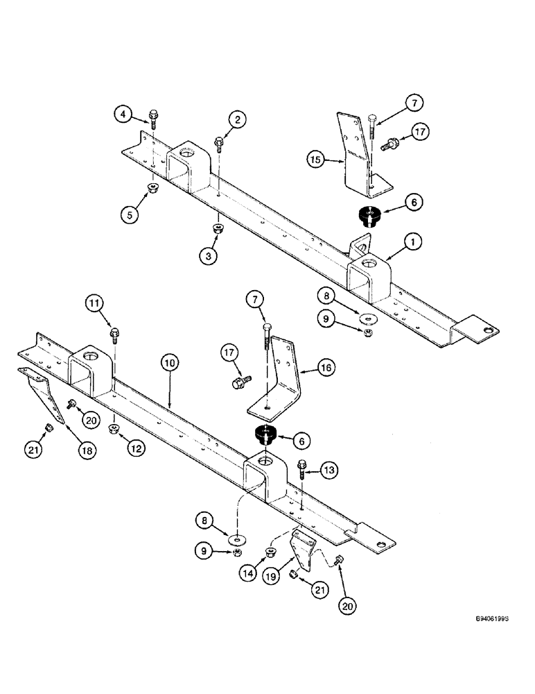 Схема запчастей Case IH 2144 - (2-54) - ENGINE RAILS AND SUPPORTS (01) - ENGINE