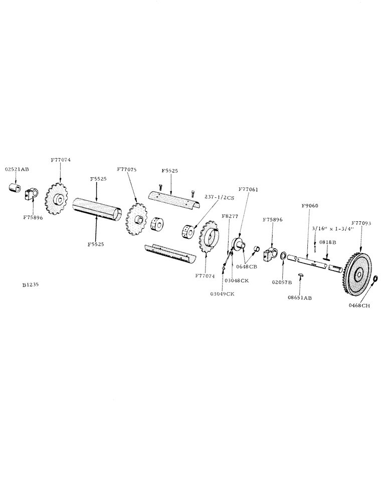 Схема запчастей Case IH 800 - (048) - FEEDER RAKE UPPER SHAFT (60) - PRODUCT FEEDING