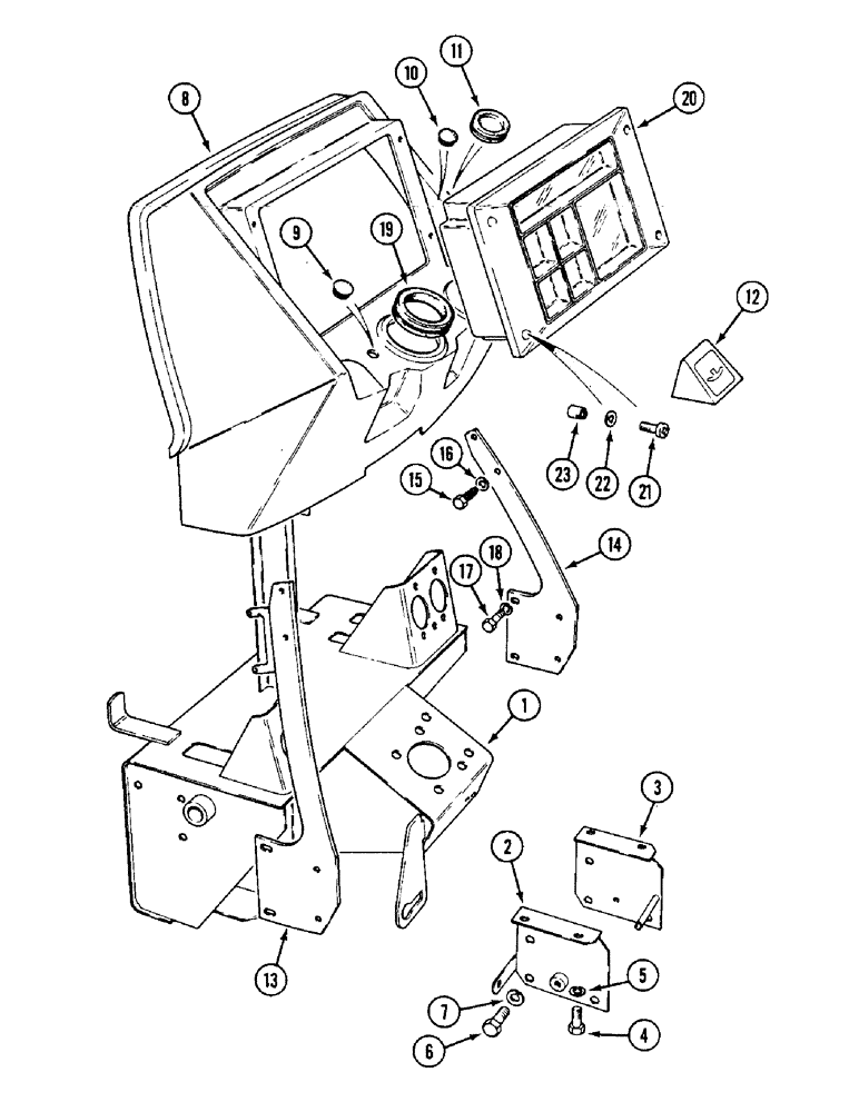 Схема запчастей Case IH 1594 - (9-362) - INSTRUMENT PANEL AND PEDAL SUPPORT, TRACTORS WITHOUT CAB (09) - CHASSIS/ATTACHMENTS