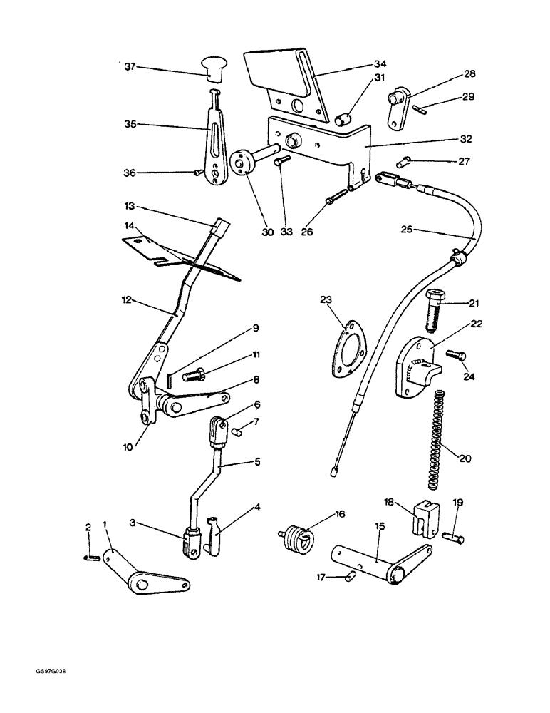 Схема запчастей Case IH 1210 - (6-48) - ENGAGEMENT LEVER FOR TRANSFER GEARBOX, 1210, 1210G AND 1210Q FOUR-WHEEL DRIVE TRACTORS (06) - POWER TRAIN