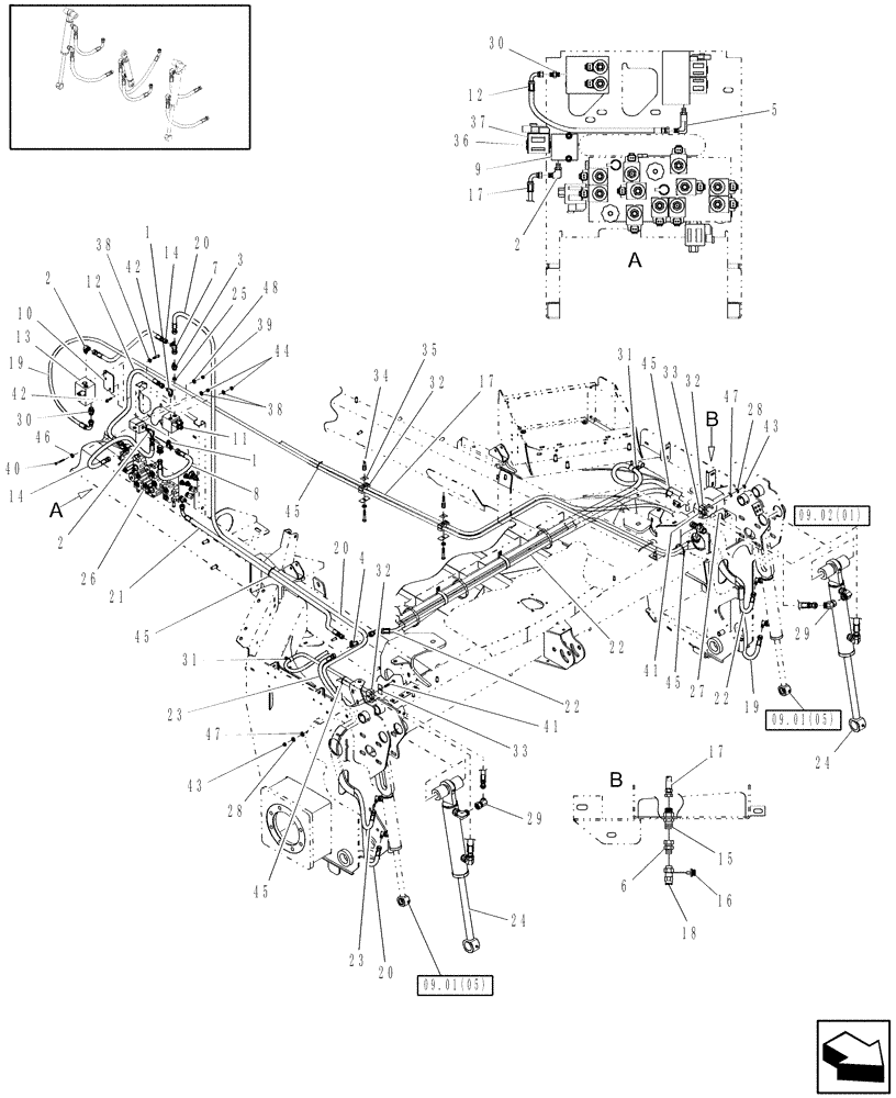 Схема запчастей Case IH WDX1902 - (09.02[6]) - DRAPER HYDRAULICS (09) - IMPLEMENT LIFT