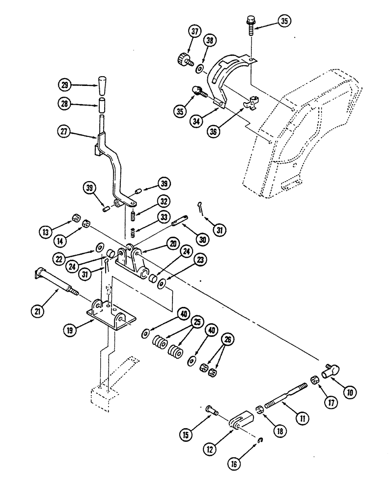 Схема запчастей Case IH 235 - (6-10) - CONTROL LEVER, HYDROSTATIC TRANSMISSION (06) - POWER TRAIN