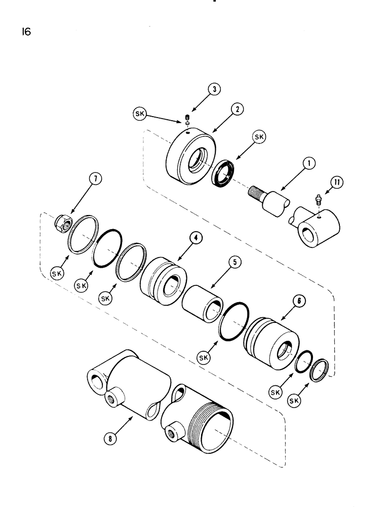 Схема запчастей Case IH 96L - (16) - CYLINDER GRAPPLE (35) - HYDRAULIC SYSTEMS