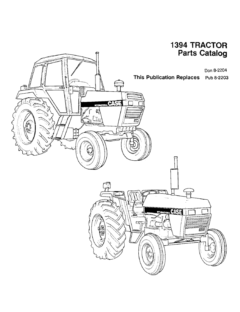 Схема запчастей Case IH 1394 - (1B) - 1394 TRACTOR PARTS CATALOG (00) - PICTORIAL INDEX