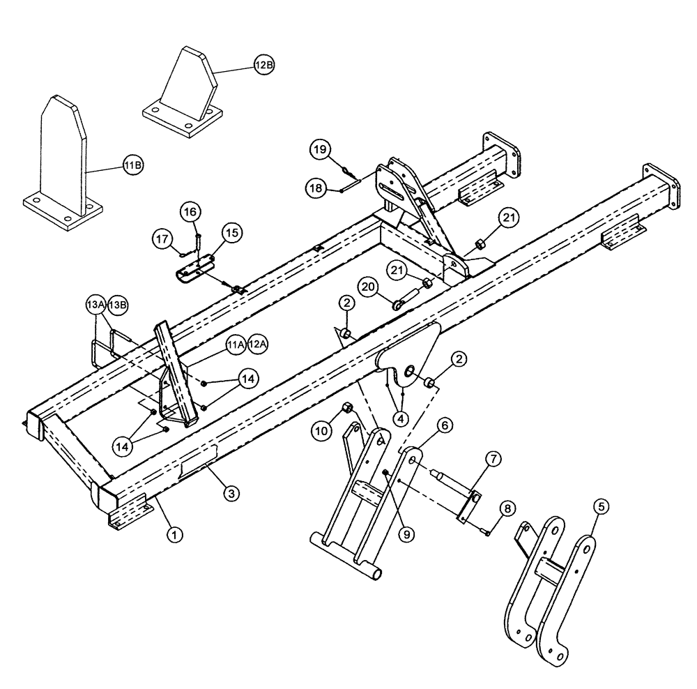 Схема запчастей Case IH RMX370 - (39.100.04) - WING FRAME PARTS (QUANTITY PER WING) (39) - FRAMES AND BALLASTING