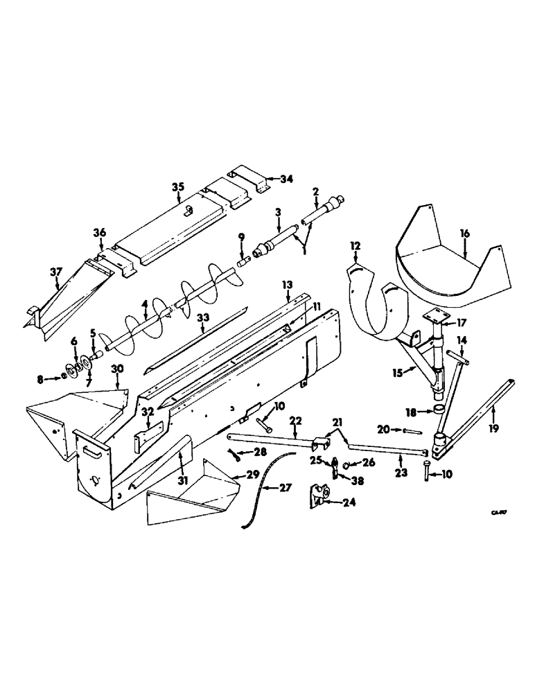 Схема запчастей Case IH 850 - (B-03) - AUGER FEED UNIT 