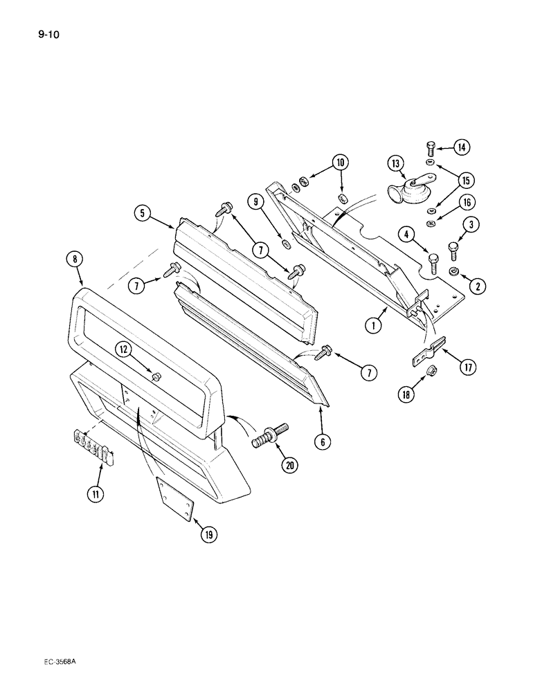 Схема запчастей Case IH 495 - (9-010) - RADIATOR GRILLE (09) - CHASSIS/ATTACHMENTS