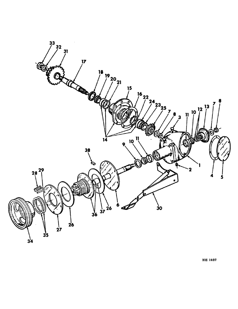 Схема запчастей Case IH 1290 - (10) - GEAR BOX DRIVE AND CLUTCH 