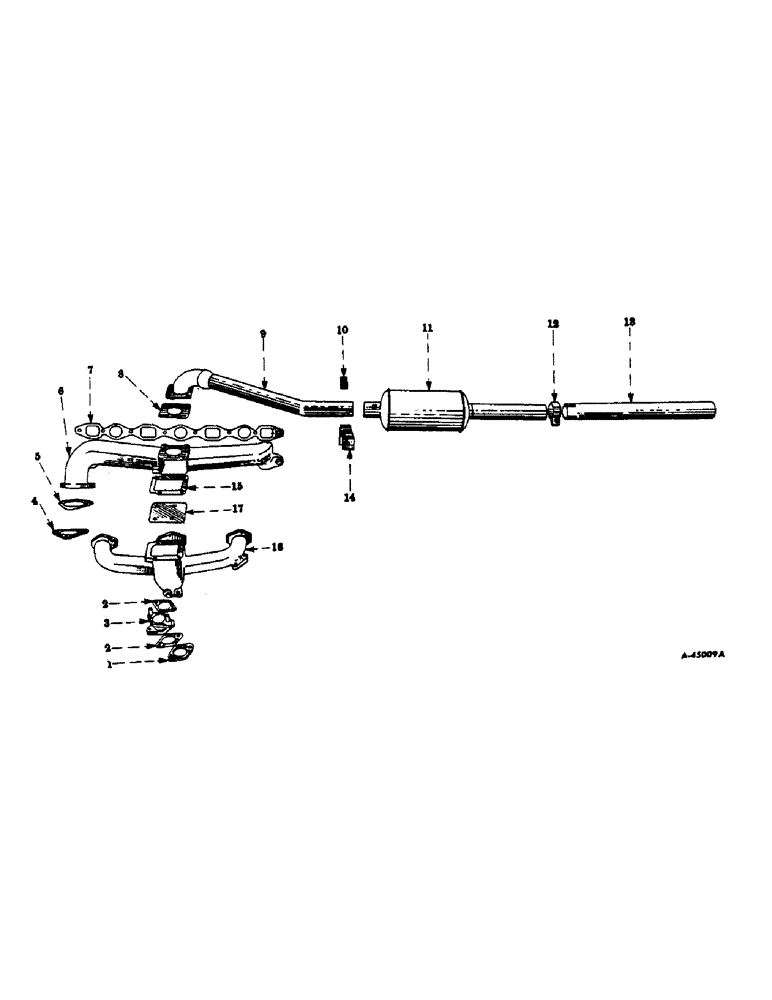 Схема запчастей Case IH 414 - (232) - MANIFOLD AND EXHAUST MUFFLER (10) - ENGINE