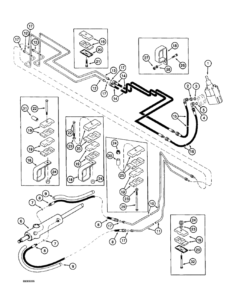 Схема запчастей Case IH 2055 - (5-04) - STEERING SYSTEM, STEERING PUMP TO STEERING CYLINDER (04) - STEERING