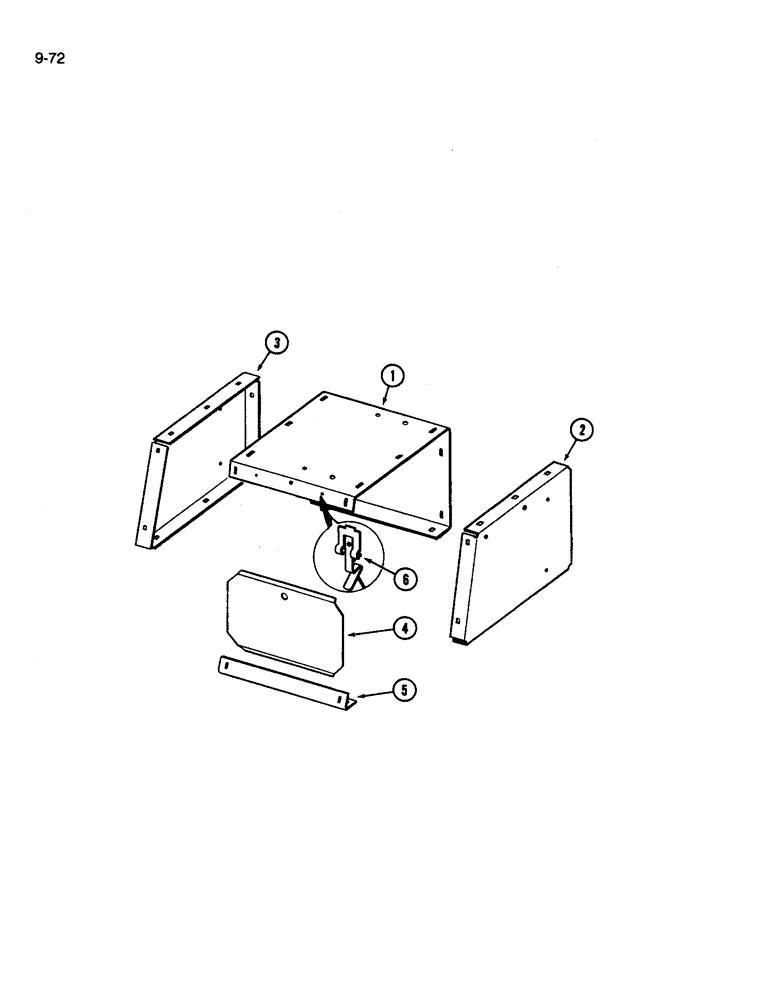 Схема запчастей Case IH 5000 - (9-72) - SEAT SUPPORT AND TOOL BOX (09) - CHASSIS/ATTACHMENTS