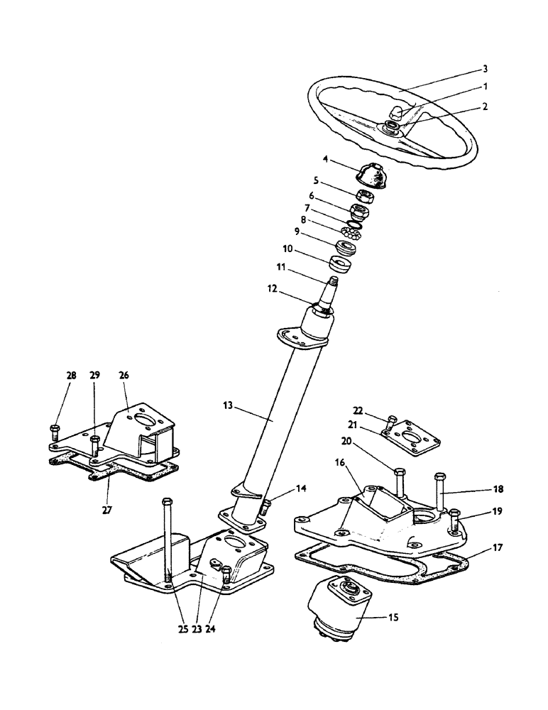 Схема запчастей Case IH 990 - (H16) - STEERING AND FRONT AXLE, STEERING COLUMN, ALL MODELS WITH HYDROSTATIC STEERING Steering & Front Axle