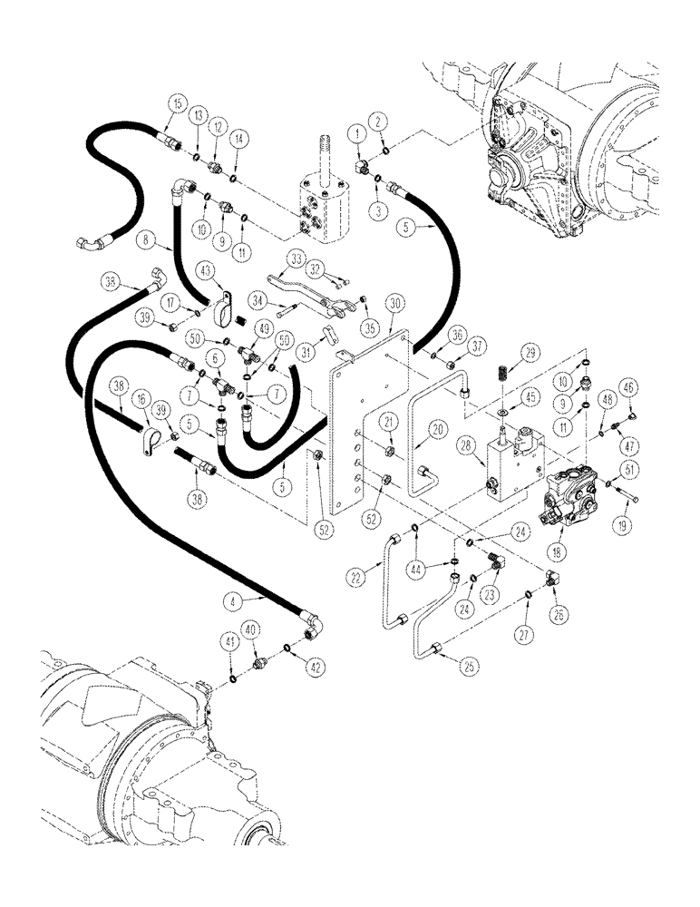 Схема запчастей Case IH STX440 - (08-07) - AXLE HYDRAULICS PARK BRAKE CIRCUIT STX 375 - Without Differential Locks (08) - HYDRAULICS