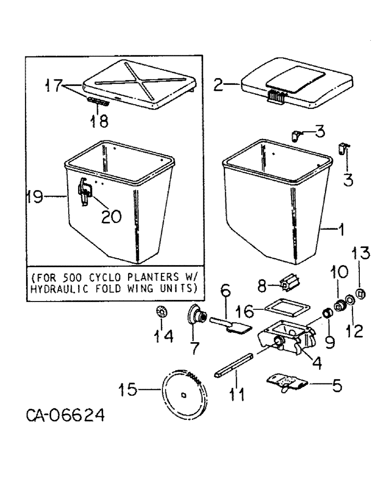 Схема запчастей Case IH 92 - (YA-26) - GRANULAR CHEMICAL HOPPER, FOR HERBICIDE AND INSECTICIDE 