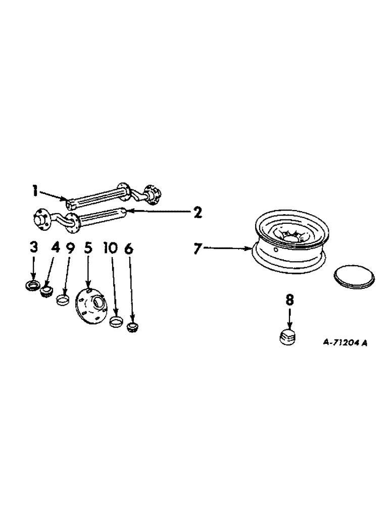 Схема запчастей Case IH VARIOUS - (B-160) - DISC WHEELS AND AXLES, REGULAR EQUIPMENT, 1961 TO 1965 