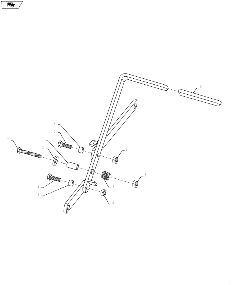 Схема запчастей Case IH L790 - (39.105.10) - LOCKING MECHANISM KIT (39) - FRAMES AND BALLASTING