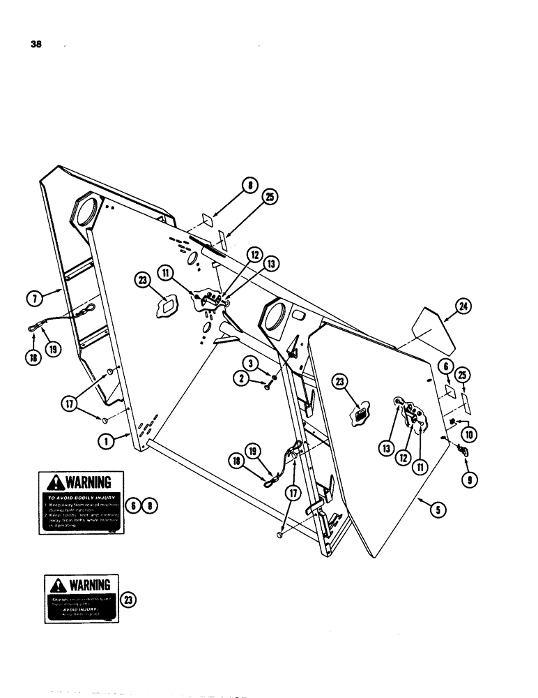 Схема запчастей Case IH 3640 - (38) - TAILGATE FRAME 