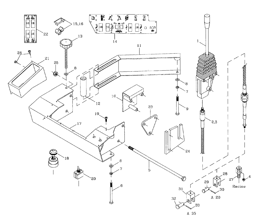 Схема запчастей Case IH 7700 - (A11[07]) - CABIN CONTROLS [MECHANICAL] Mainframe & Functioning Components