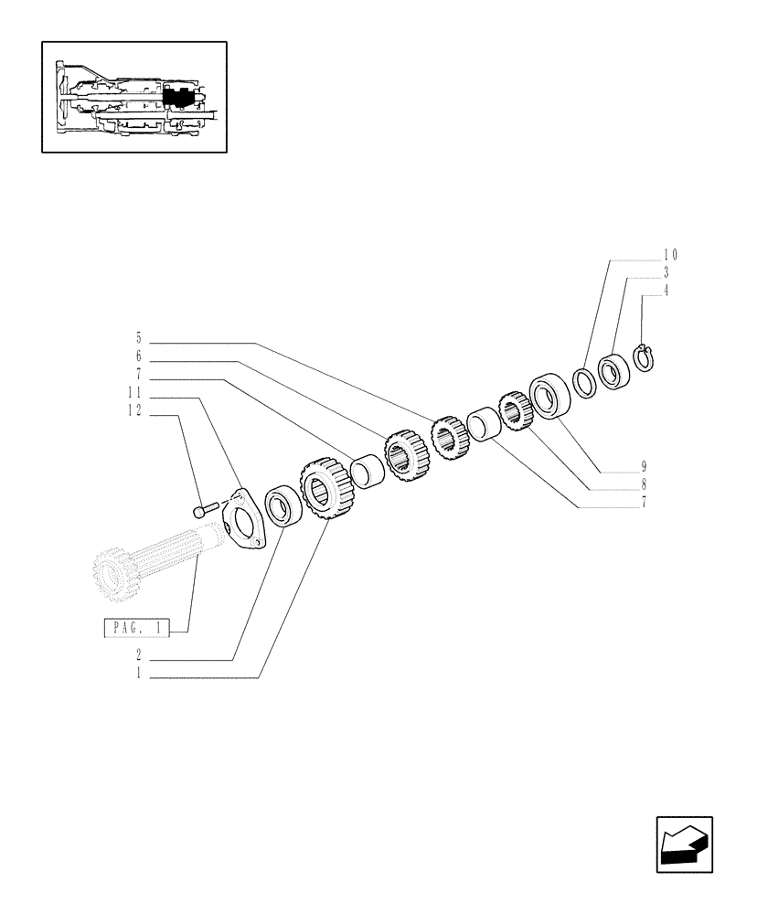 Схема запчастей Case IH JX95 - (1.28.1[04]) - GEARBOX GEARING - SPACER AND DRIVE GEARS (03) - TRANSMISSION