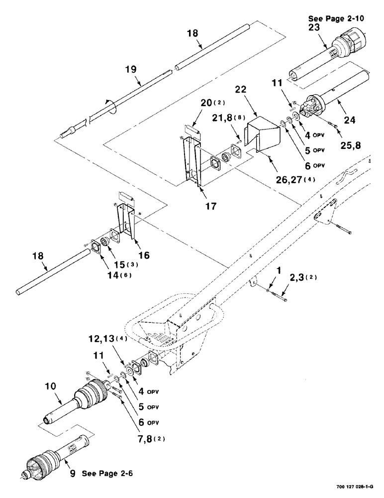 Схема запчастей Case IH 8312 - (2-02) - TONGUE DRIVE ASSEMBLY, STANDARD (31) - IMPLEMENT POWER TAKE OFF