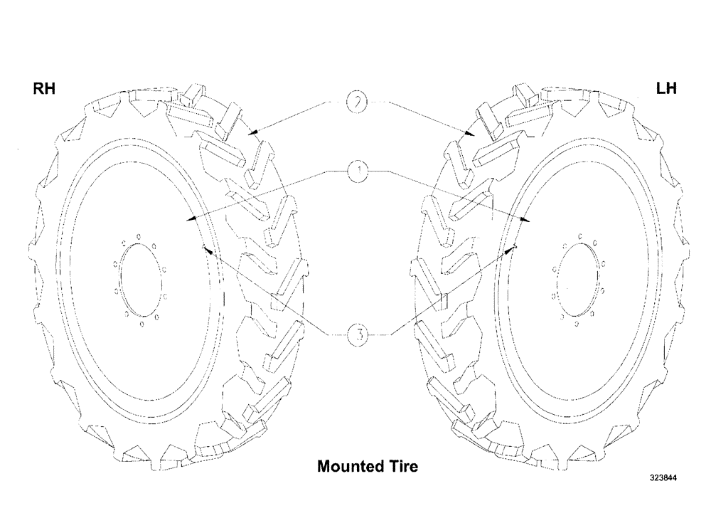 Схема запчастей Case IH SPX3200 - (05-004) - TIRE KIT (44) - WHEELS