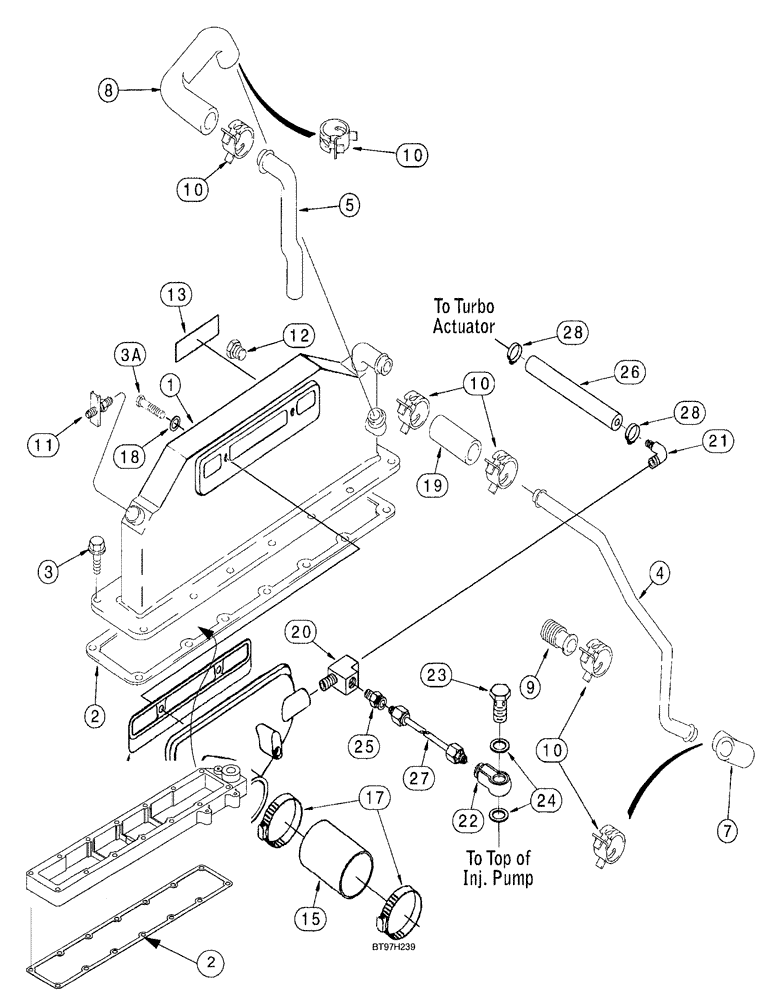 Схема запчастей Case IH SPX3200 - (03-014) - MANIFOLDS (10) - ENGINE