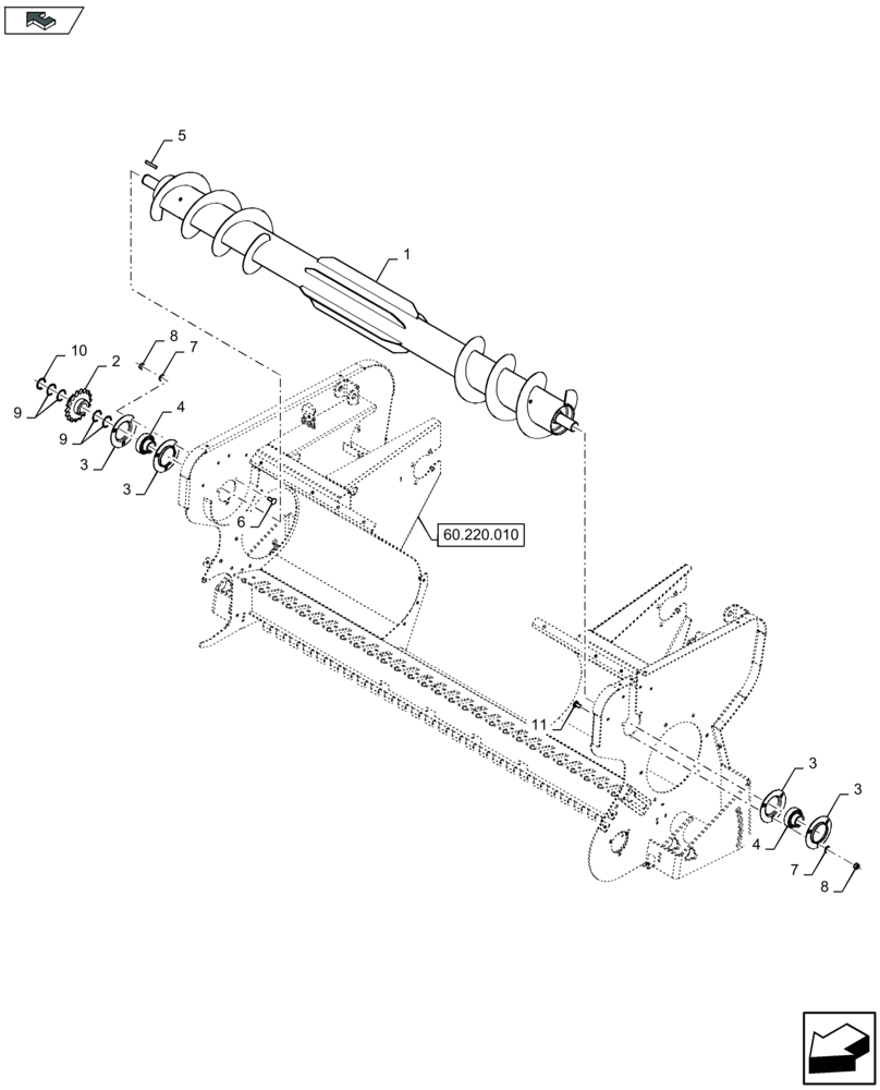 Схема запчастей Case IH LB324P - (60.220.090) - FEED ROLLER - C084 (60) - PRODUCT FEEDING