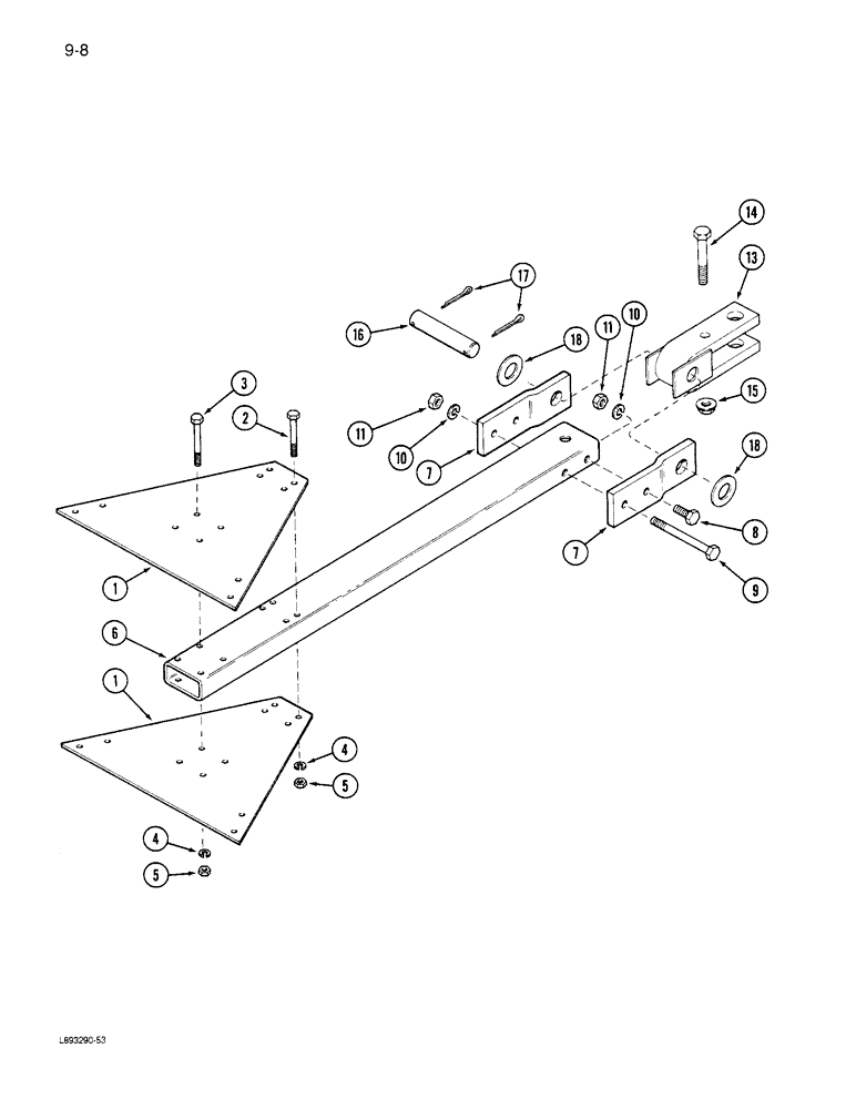 Схема запчастей Case IH 6300 - (9-008) - FRONT HITCH SINGLE DRILL (09) - CHASSIS/ATTACHMENTS