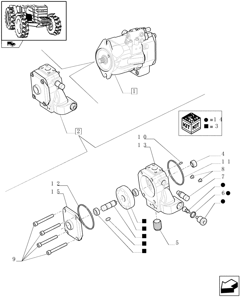 Схема запчастей Case IH PUMA 180 - (1.32.8/02A[03]) - 150 L/MIN PUMP CCLS W/EDC - HYDRAULIC PUMP - BREAKDOWN (03) - TRANSMISSION