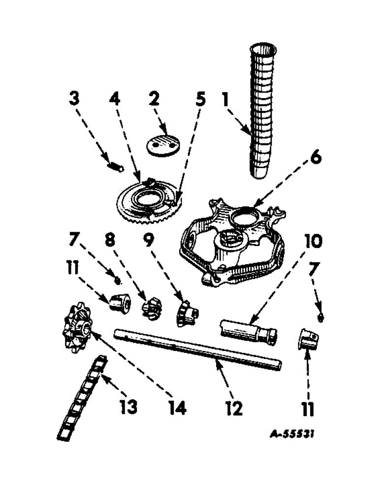 Схема запчастей Case IH 187 - (D-03) - HOPPER BRACKET AND FEED SHAFT 