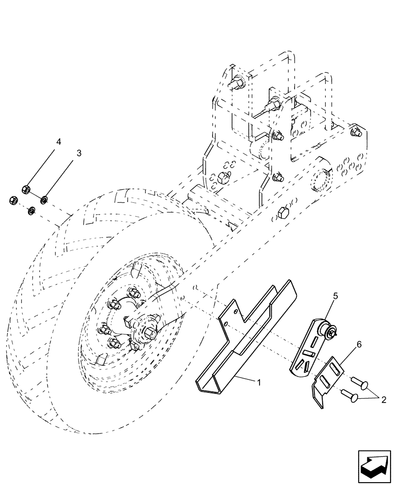 Схема запчастей Case IH 1210 - (90.108.01) - CHAIN GUARD - DUAL ARM CENTERED WHEEL (90) - PLATFORM, CAB, BODYWORK AND DECALS