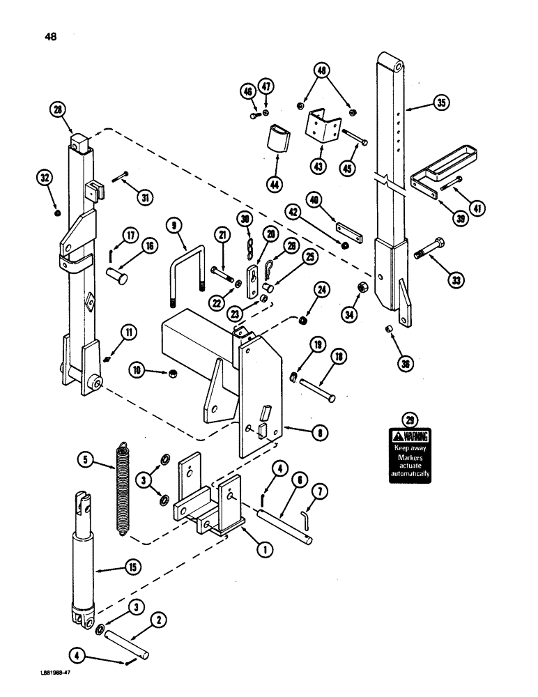 Схема запчастей Case IH 5200 - (48) - DISC MARKER, FOLDING, 1279633C1 