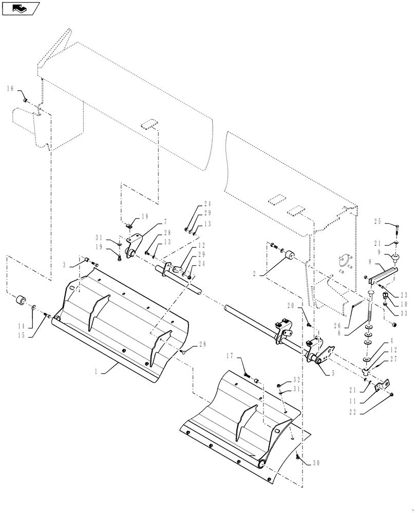 Схема запчастей Case IH RD163 - (60.620.01) - ROTOR ASSEMBLY HOOD (60) - PRODUCT FEEDING