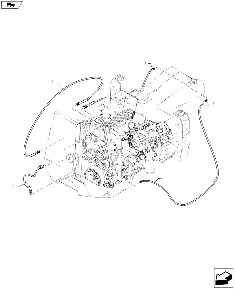 Схема запчастей Case IH TITAN 3530 - (50.200.04) - AIR CONDITIONING HOSES (50) - CAB CLIMATE CONTROL